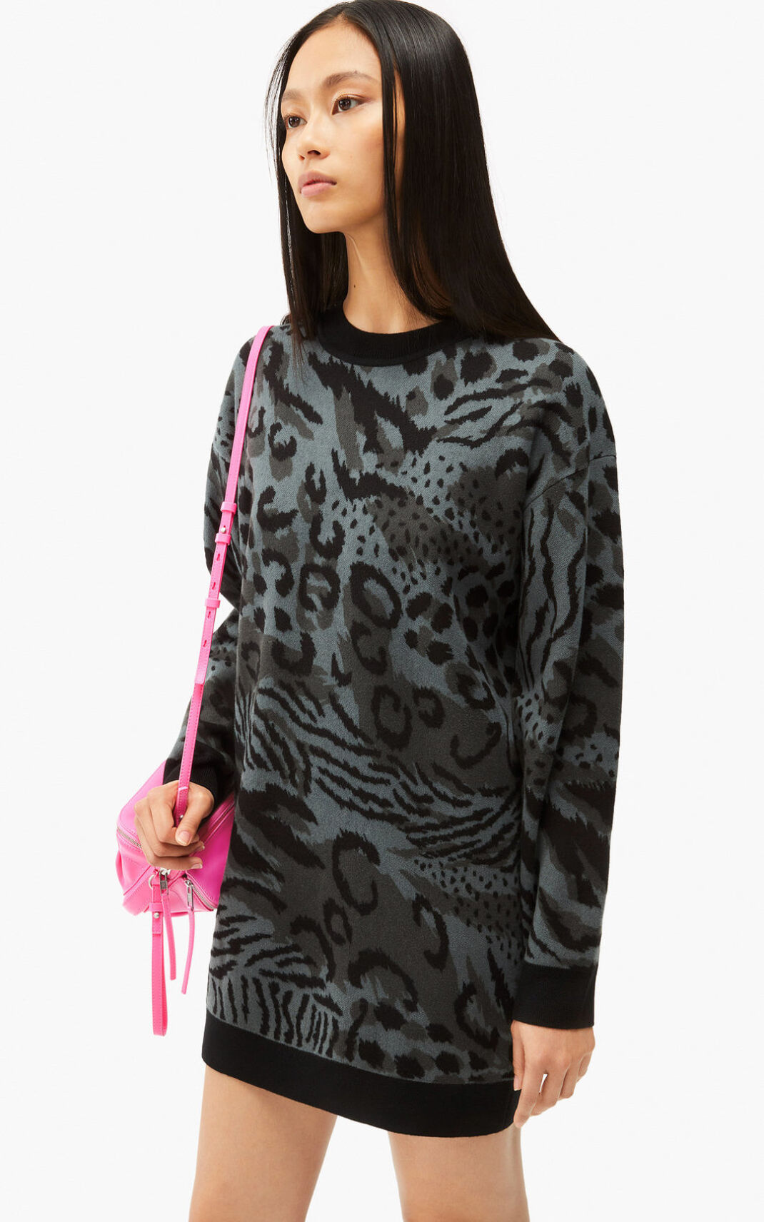 Kenzo Archive Leopard merino wool sweater Klänning Dam | 95702-AOFT